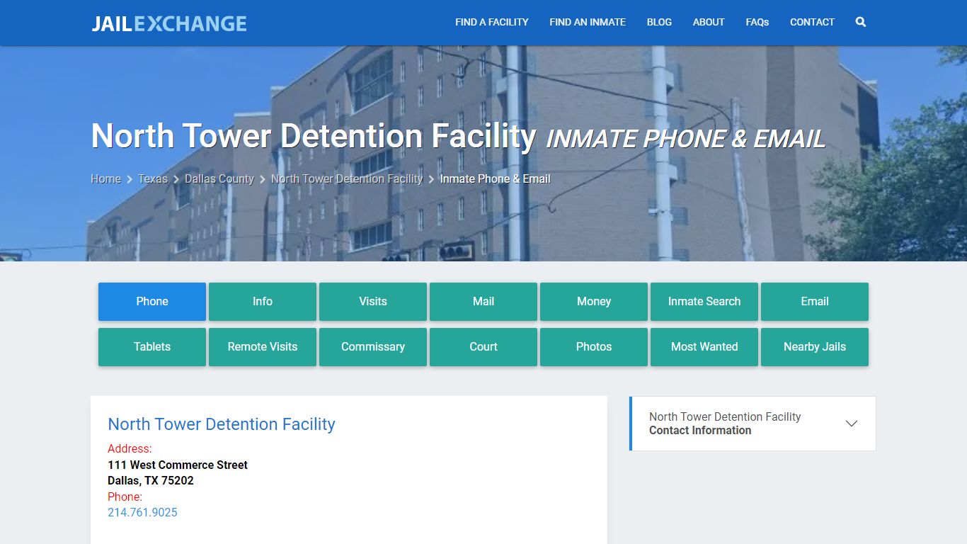 Inmate Phone - North Tower Detention Facility, TX - Jail Exchange